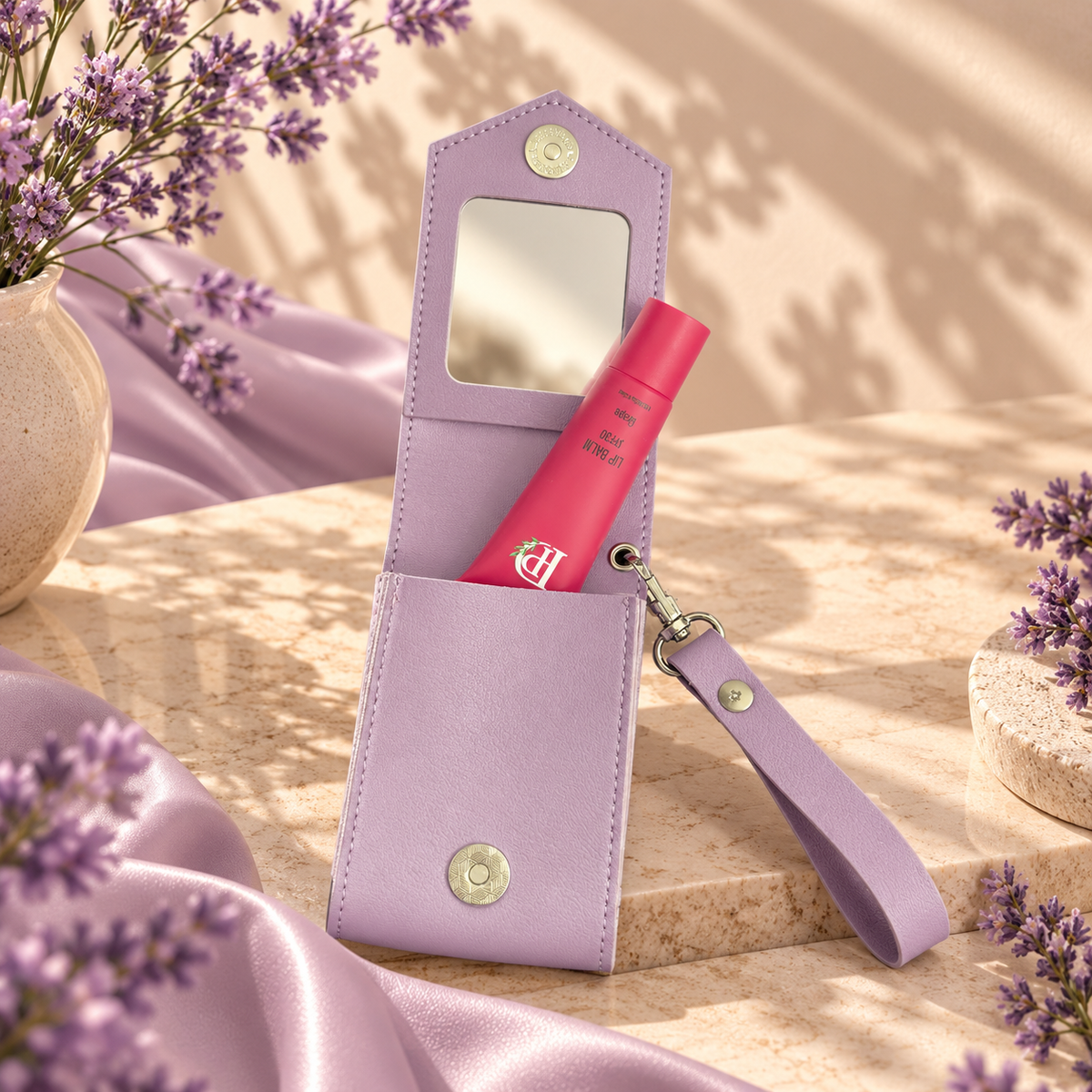 Mini Clip - Pouch with Mirror - Lavender