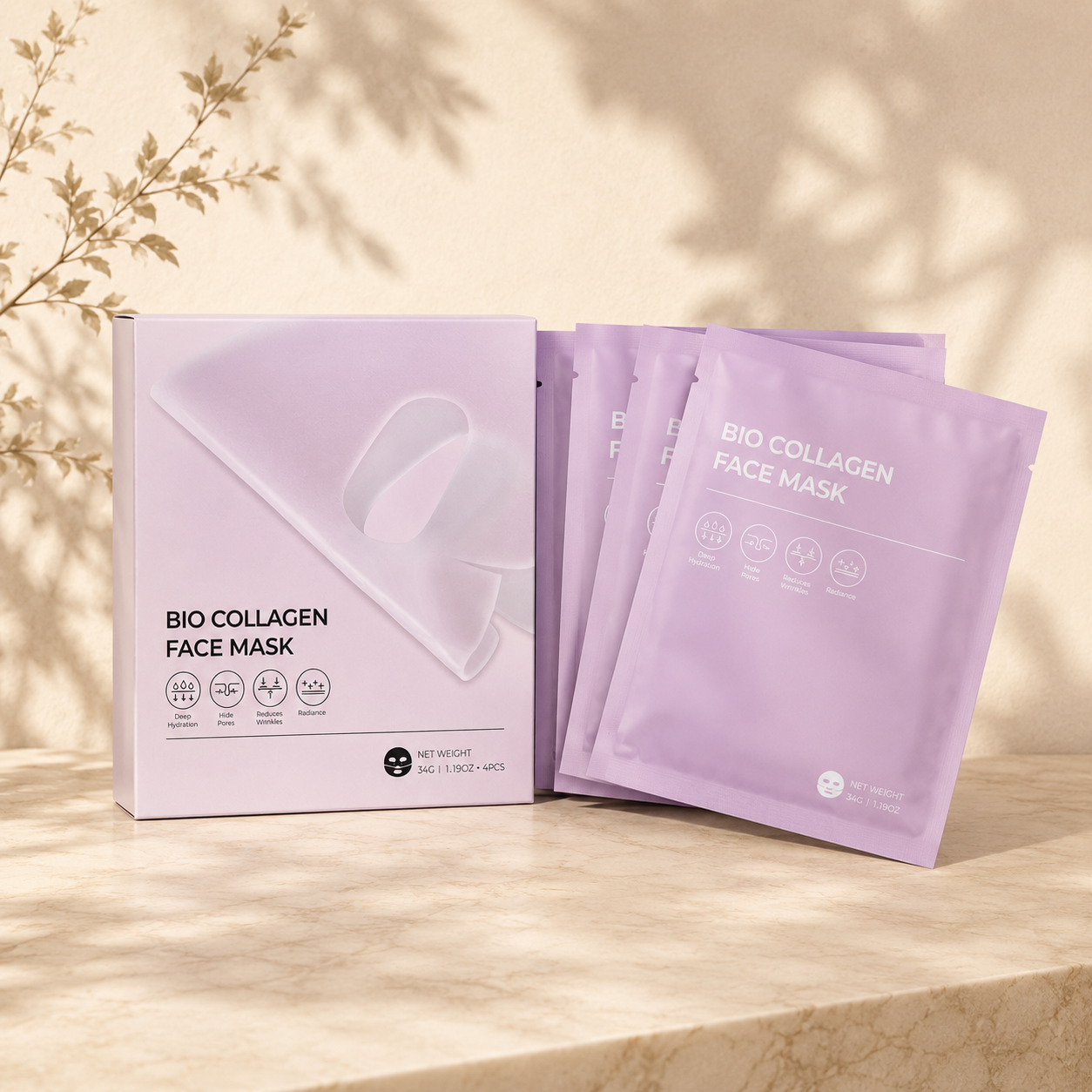 Bio Collagen Face Mask - 4pc